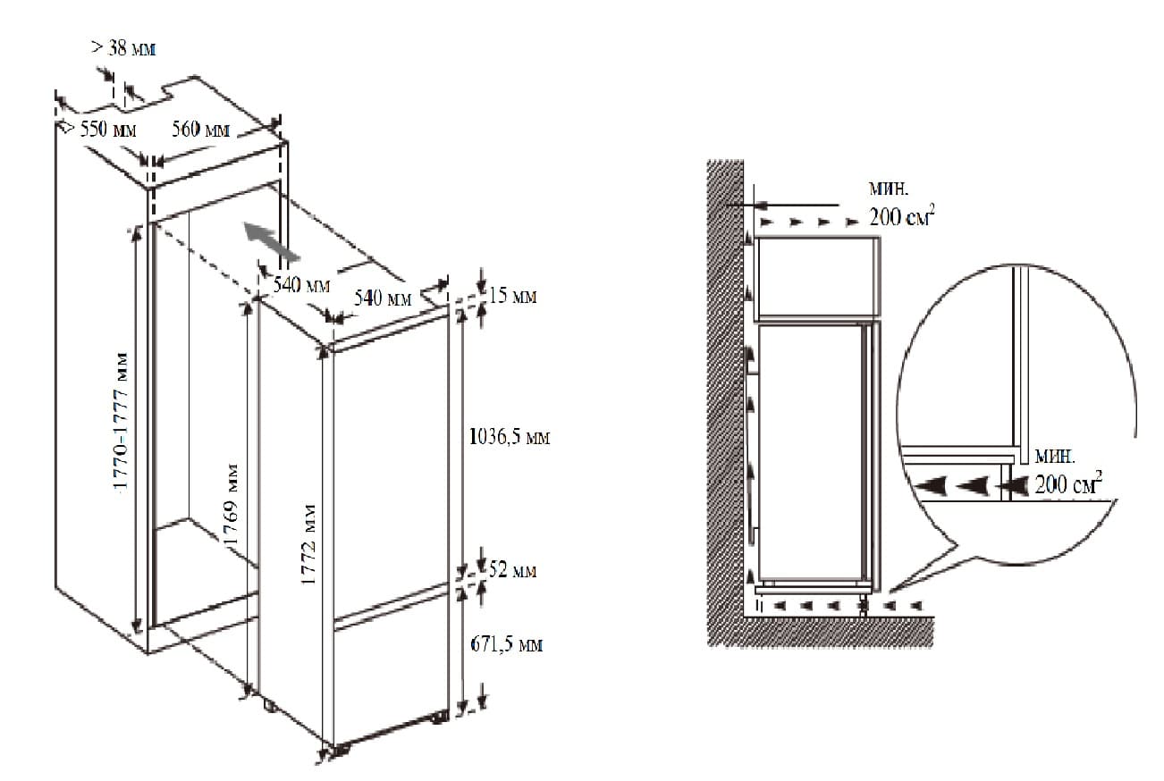 Вентиляционный холодильник. Встраиваемый холодильник Lex RBI 250.21 DF. Встраиваемый двухкамерный холодильник RBI 275.21 DF. Холодильник Lex RBI 275.21 DF схема встраивания. Встроенный холодильник mdre353fgf01 схема встраивания.