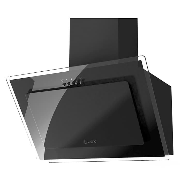 Lex MIKA G 600 BLACK наклонная вытяжка, купить на кухню в интернет магазине