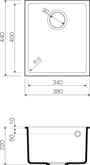 Схема встраивания Omoikiri Bosen 38-U