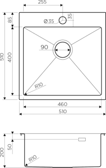 Схема встраивания Omoikiri Akisame 51