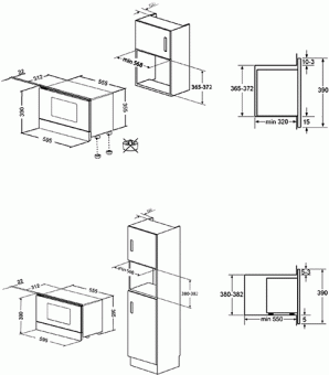 Схема встраивания Smeg MP822PO