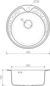 Схема встраивания Omoikiri Tovada 49