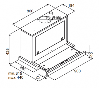 Схема встраивания Kuppersberg SLIMBOX 90 GW