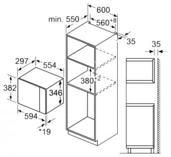 Схема встраивания Bosch BEL 524MB0