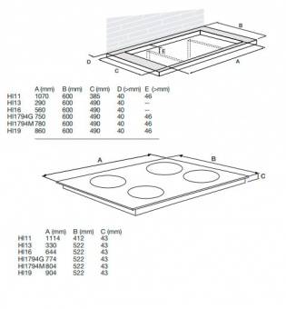 Asko HI1694G схема встраивания