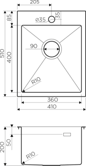Схема встраивания Omoikiri Akisame 41