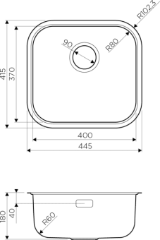 Схема встраивания Omoikiri Omi 44-U