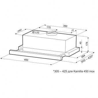 Krona KAMILLA 450 WHITE кухонная вытяжка