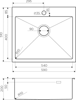 Схема встраивания Omoikiri Akisame 59