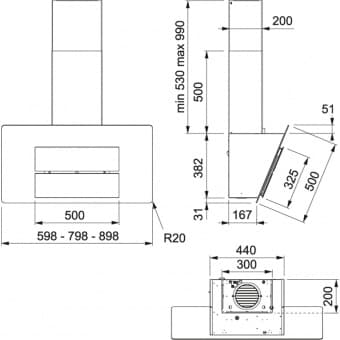 Схема встраивания Franke FMA 605 WH