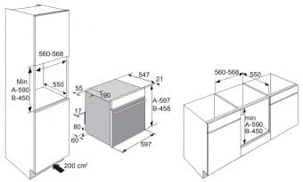 Схема встраивания Asko OT8664S