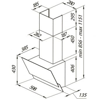 Kuppersberg F 601 BL кухонная вытяжка