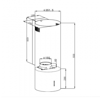 HOMSair ART 1050WL 35 Black кухонная вытяжка