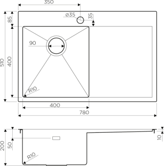 Схема встраивания Omoikiri Akisame 78