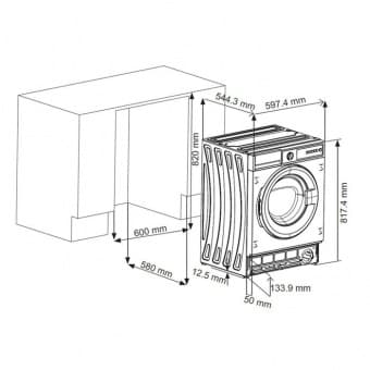 Схема встраивания стиральной машины Krona KAYA 1200 7K WHITE KRWM107