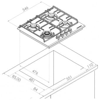 Схема встраивания Kuppersberg FQ 63 B