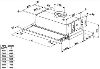 Схема встраивания Faber FLEXA HIP BK A50