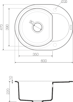 Схема встраивания Omoikiri Sakaime 60E