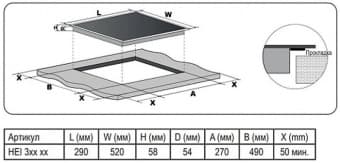 Evelux HEI 320 B индукционная поверхность