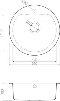 Схема встраивания Omoikiri Saroma 51