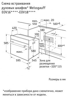Схема встраивания Weissgauff EOV 16 B