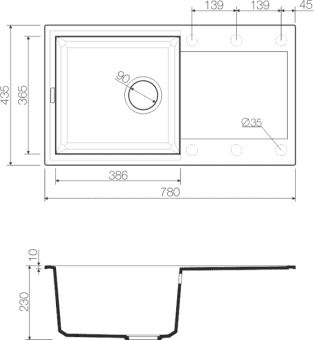 Схема встраивания Omoikiri Sakaime 78