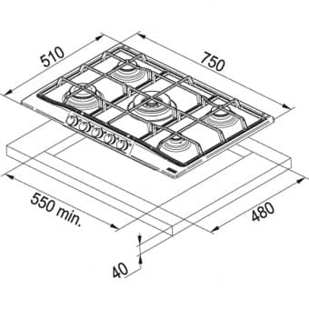 Схема встраивания Franke FHTL 755 4G TC GF C