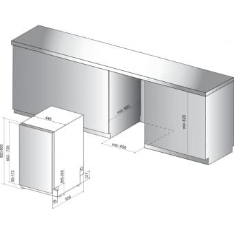 Схема встраивания Hotpoint-Ariston HSIE 2B0 C