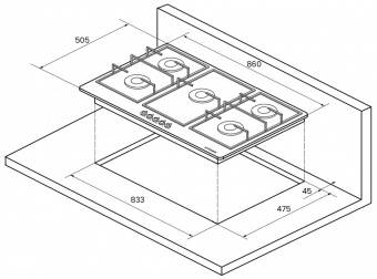 Kuppersberg FV9TGRZ ANT Silver газовая поверхность