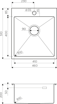 Схема встраивания Omoikiri Akisame 46