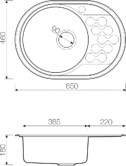 Схема встраивания Omoikiri Kasumigaura 65
