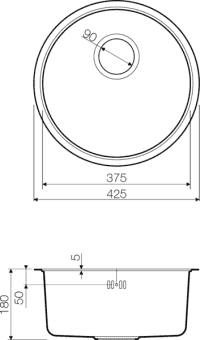 Схема встраивания Omoikiri Toya 45-U