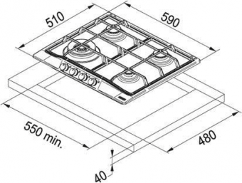 Схема встраивания Franke FHTL 604 3G TC OA C