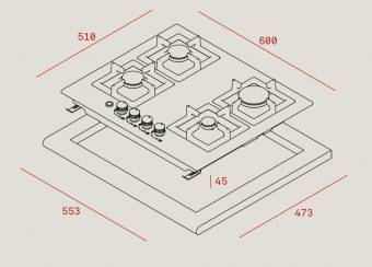 Схема встраивания Teka EFX 60 4G AI AL CI DR