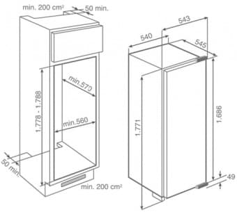 Схема встраивания Teka TGI2 200 NF