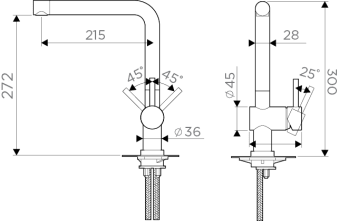 Схема встраивания Omoikiri Akashi