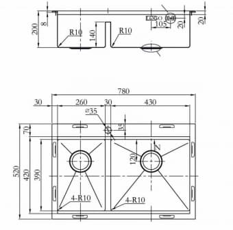 Схема встраивания ZORG ZM R 5278 R FINESS