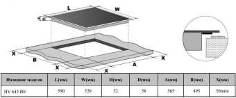 Схема встраивания Weissgauff HV 643 BS