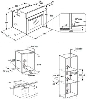 Схема встраивания Hotpoint-Ariston FI7 861 SH BL